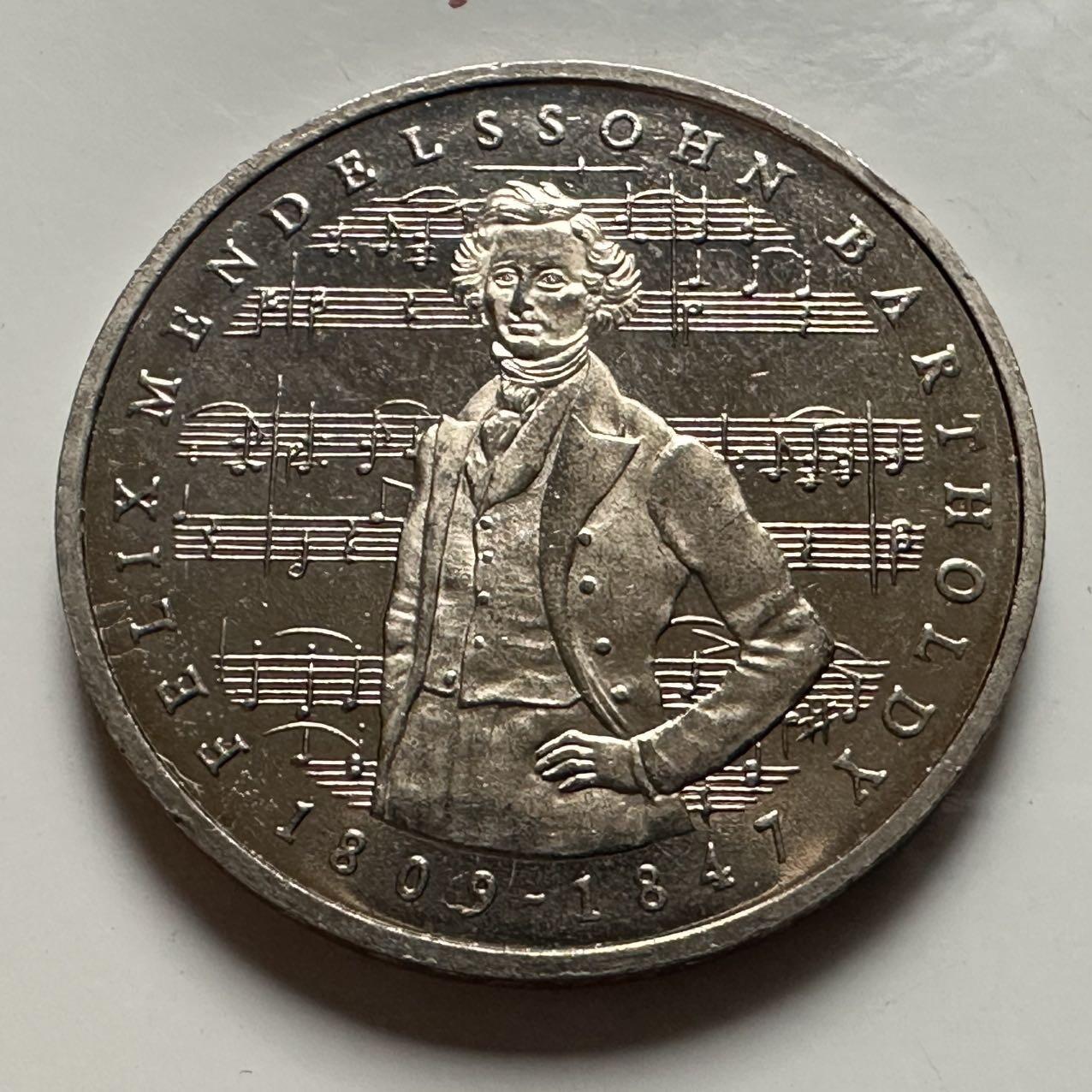 🌹外币初藏🌹🐯2026年第23场  每周二四六晚8️⃣点 接代拍 联邦德国1984年5马克 门德尔松诞辰175周年纪念币