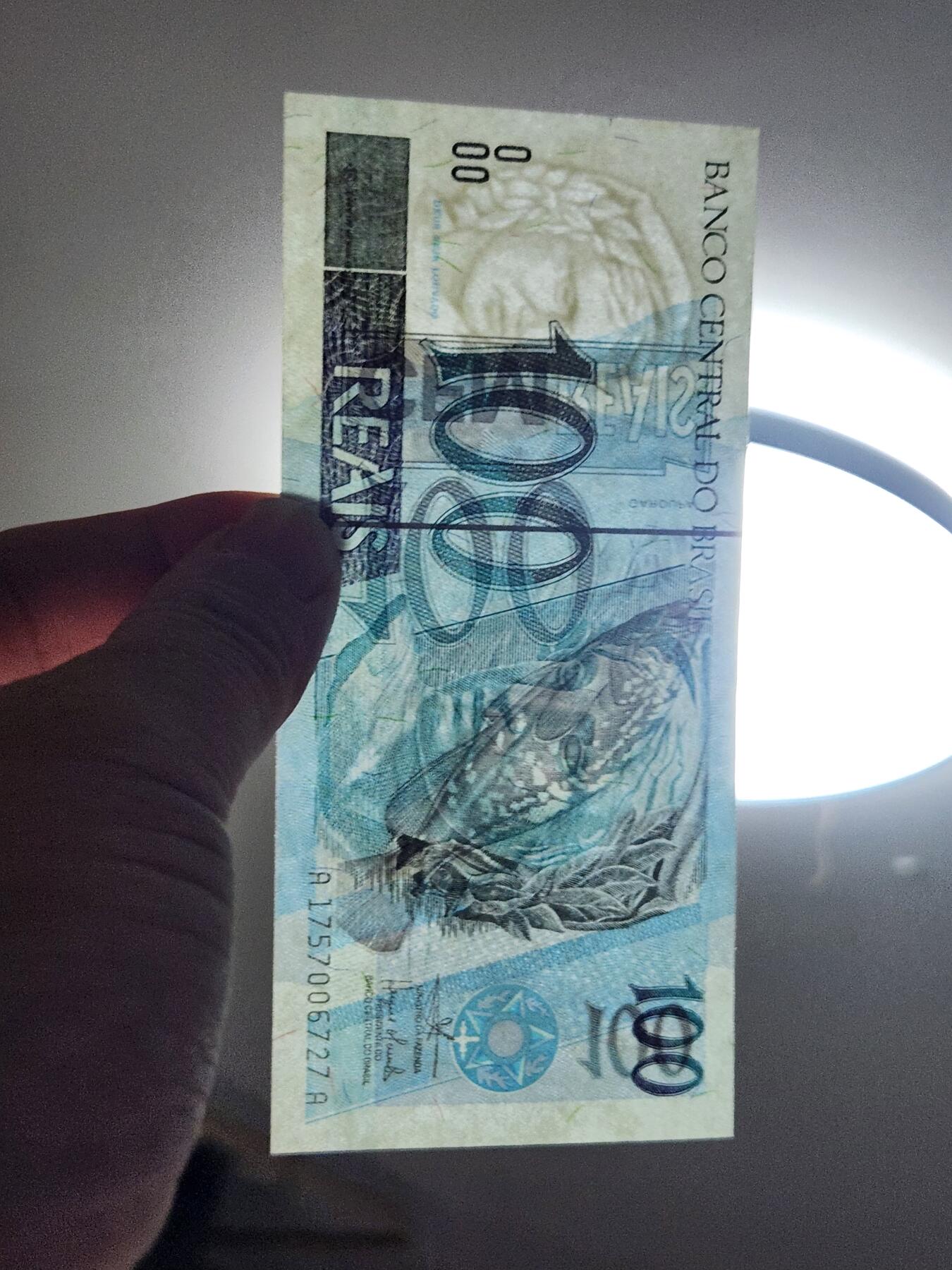 3月2号晚上8点 外国纸币自动截拍第33场 1994年 巴西 AA版 100雷亚尔 几乎全新