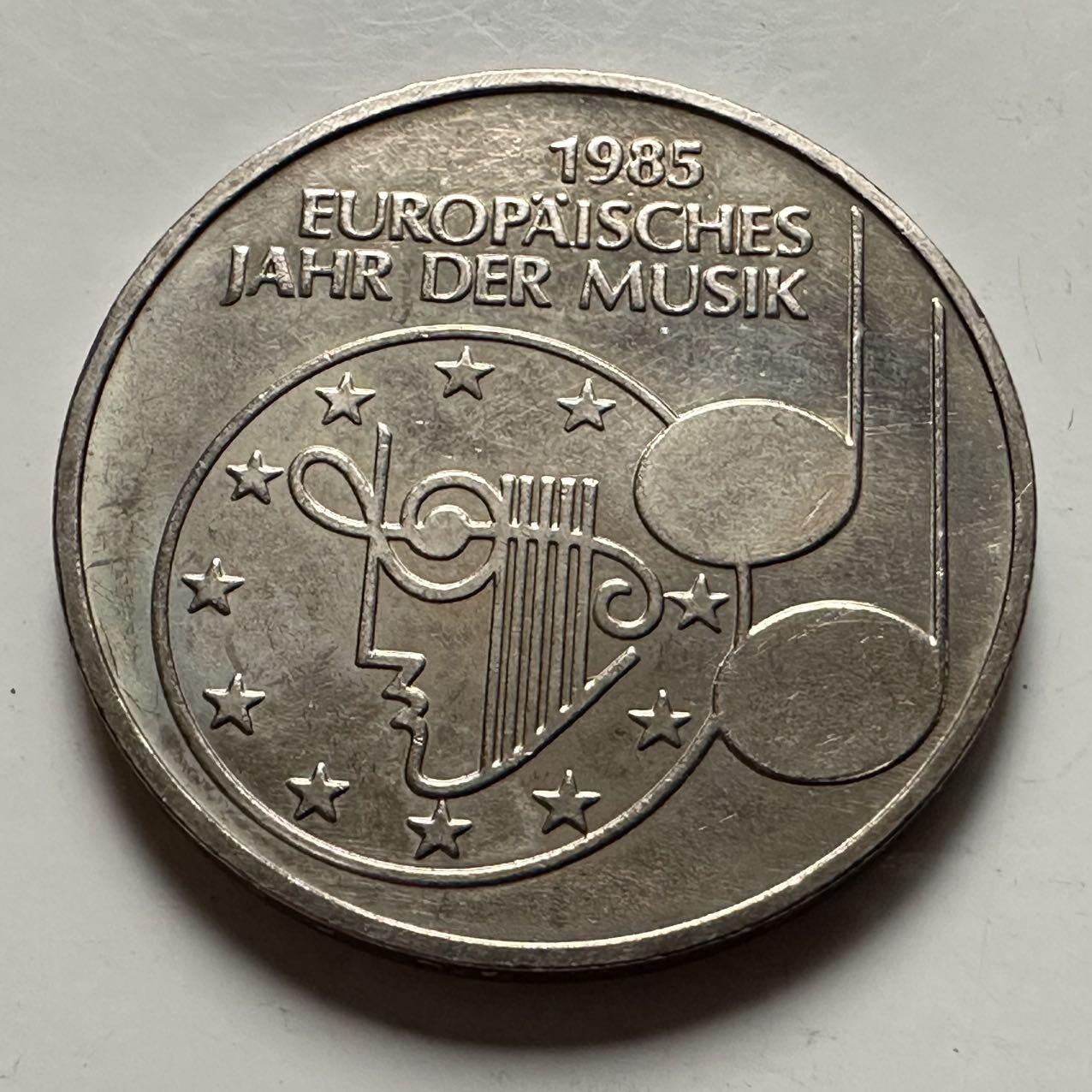 🌹外币初藏🌹🐯2026年第23场  每周二四六晚8️⃣点 接代拍 联邦德国1985年5马克  欧洲音乐年纪念币