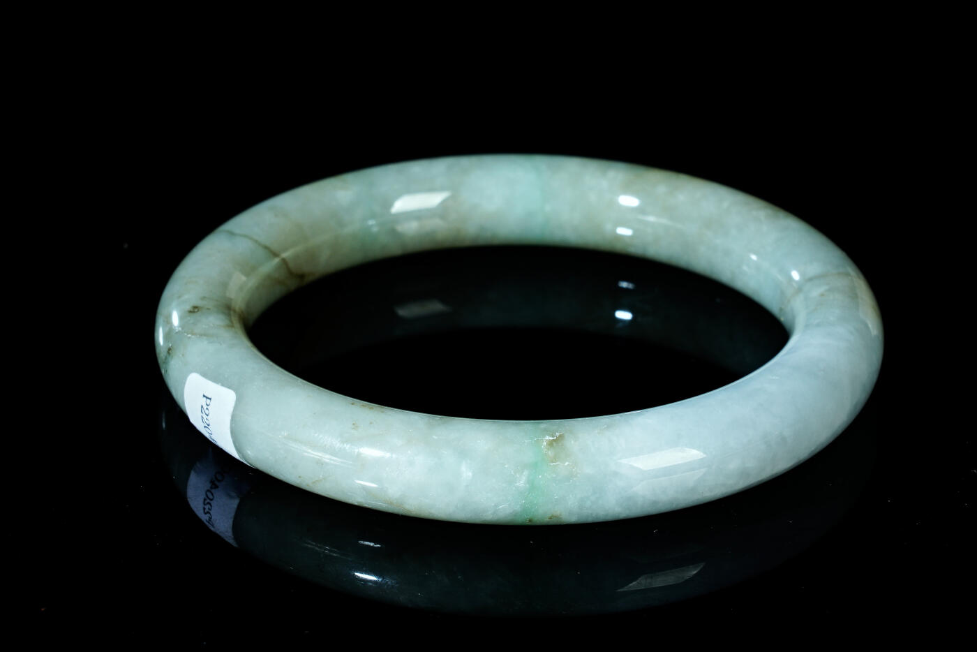 上海都达杂项专场四十四【全场包邮】  天然翡翠（A货）圆条手镯 附鉴定证书91-75