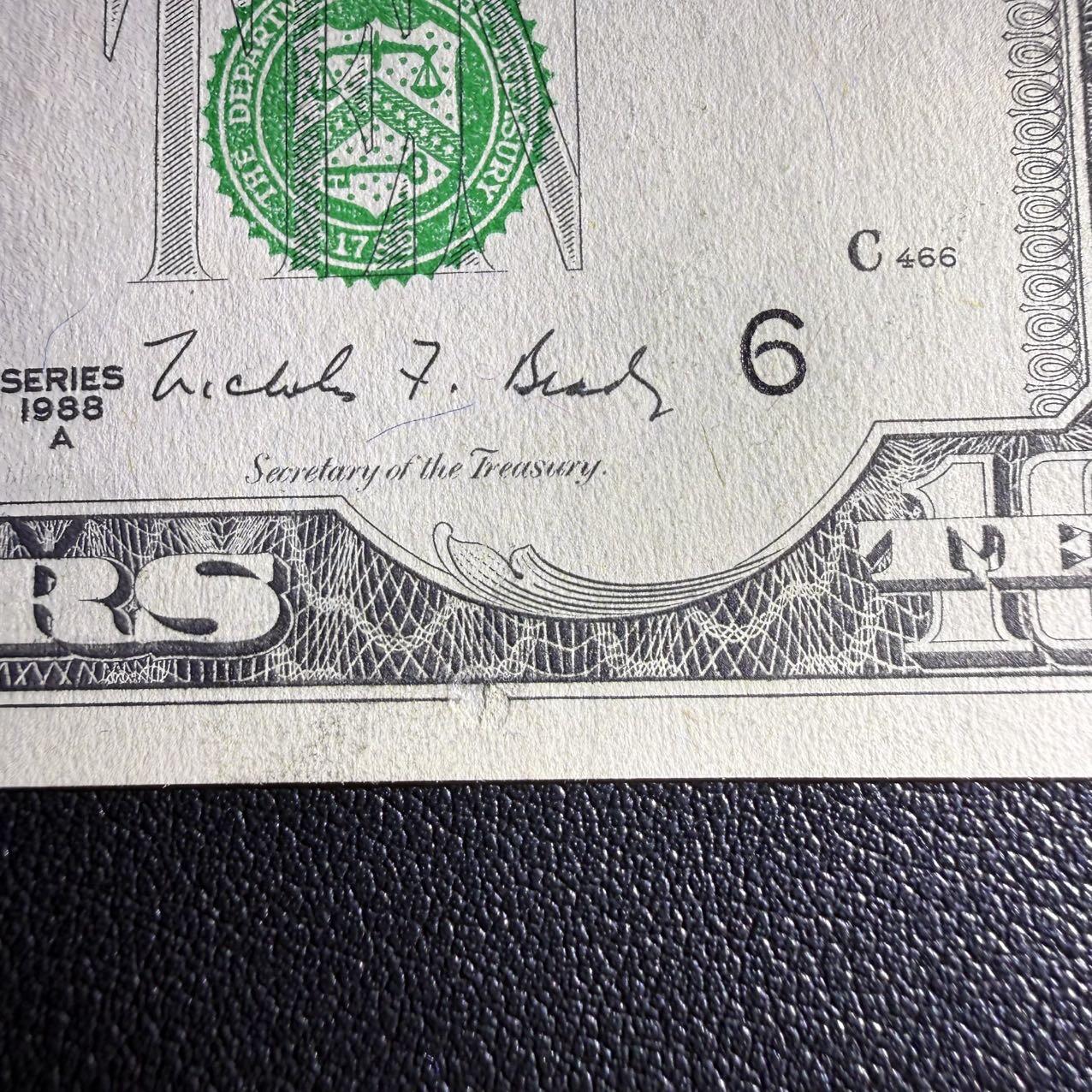 第15期 库存 美国 1988年小头10  全新unc 有有厂瑕疵