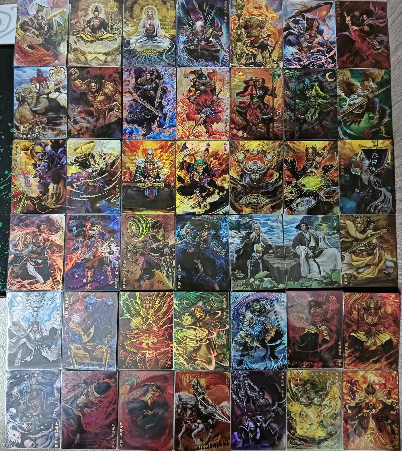 花开卡拍第61期（3月7号周六截拍，品控勿拍!!!拍品不寄存，运费5元（新疆需补运费差价或顺丰到付），自制卡难免瑕疵，可能存在轻微撞角爆边等出厂瑕疵，品控介意勿拍！） 卡玩帕克封神天下第三弹 男卡42张 折光彩闪