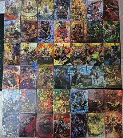 花开卡拍第61期（3月7号周六截拍，品控勿拍!!!拍品不寄存，运费5元（新疆需补运费差价或顺丰到付），自制卡难免瑕疵，可能存在轻微撞角爆边等出厂瑕疵，品控介意勿拍！） - 卡玩帕克封神天下第三弹 男卡42张 折光彩闪