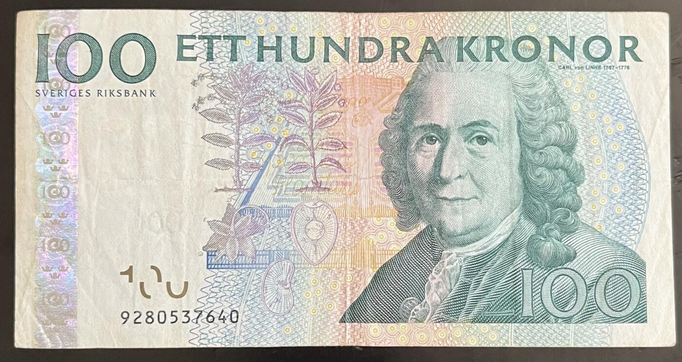 小福收藏拍卖第202期 流通品相裸钞 特惠场 本场全部为欧洲纸币【佣金仅收2% 不设最低佣金 全场包邮】 瑞典 2009年 100克朗