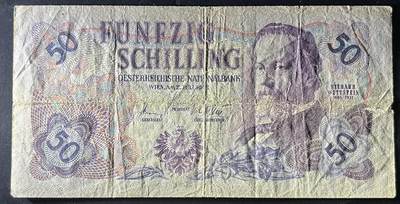 小福收藏拍卖第202期 流通品相裸钞 特惠场 本场全部为欧洲纸币【佣金仅收2% 不设最低佣金 全场包邮】 奥地利 1962年 50先令