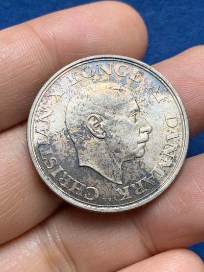 《竞宝斋》第467场 周日，周一 2场连拍 （全场包邮）欢迎送拍 - 丹麦1945年克里斯蒂安十世国王诞辰75周年银币 15g 800银