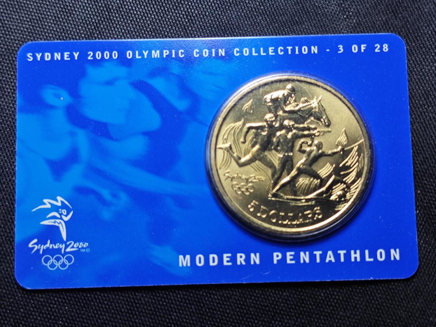 KK钱币收藏小铺   套币 批量/好品散币专场 2月预留时间 周末发货   2000澳大利亚5元奥运纪念币 卡套