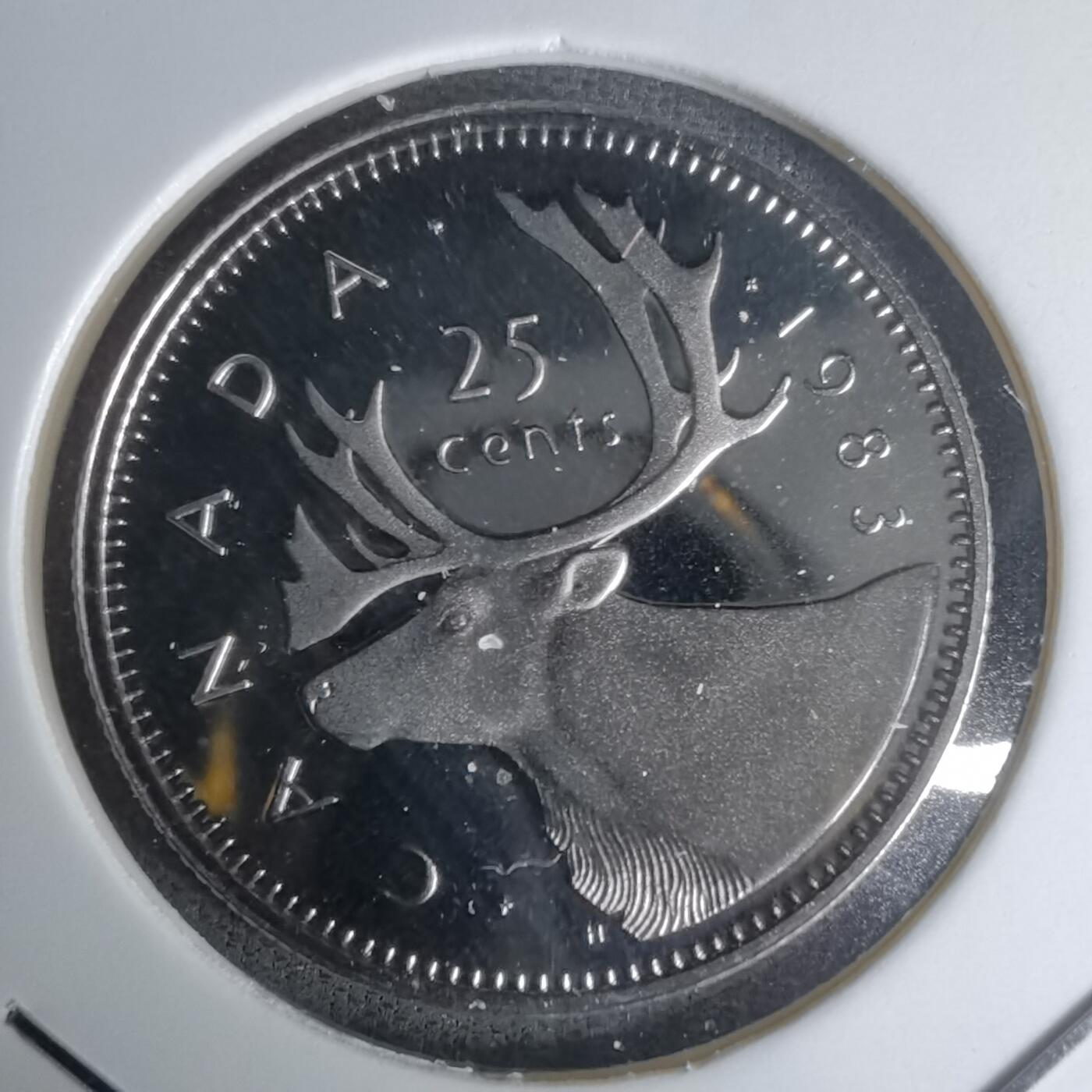 沼泽如烟--第1011场 加拿大1983年25分精制币