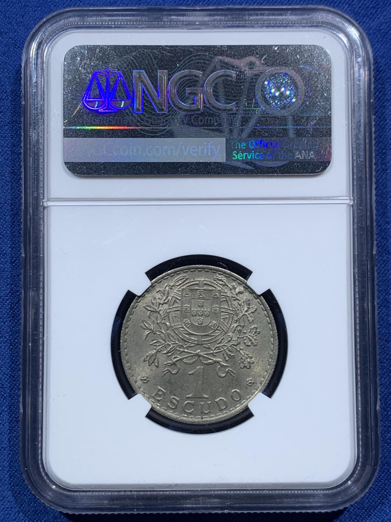 《竞宝斋》第467场 周日，周一 2场连拍 （全场包邮）欢迎送拍 NGC MS64 葡萄牙1961年1埃斯库多