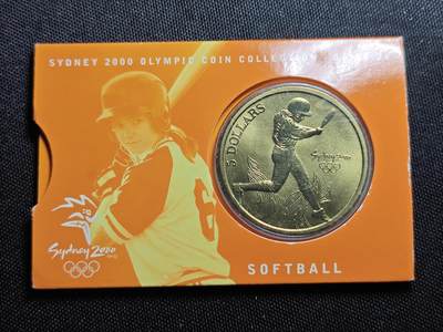 KK钱币收藏小铺   套币 批量/好品散币专场 2月预留时间 周末发货 -  2000澳大利亚5元奥运纪念币 卡套