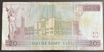 小福收藏拍卖第202期 流通品相裸钞 特惠场 本场全部为欧洲纸币【佣金仅收2% 不设最低佣金 全场包邮】 立陶宛 1997年 20立特