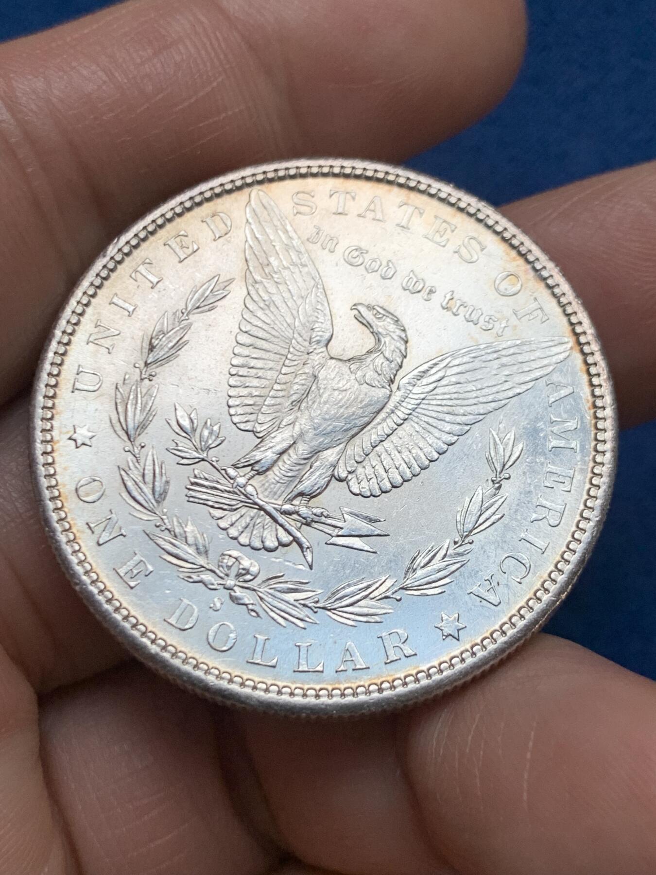 《竞宝斋》第467场 周日，周一 2场连拍 （全场包邮）欢迎送拍 美国 1881s 摩根银币 强转光 s版普遍打制不错