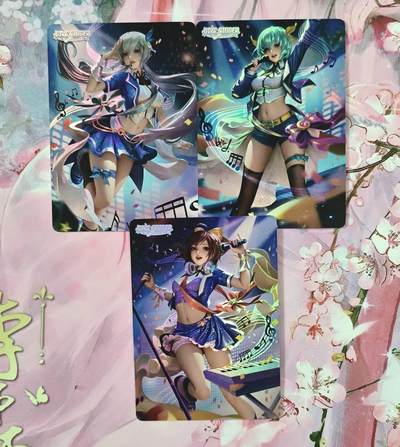 满赠PR！！龙虎卡牌-七七场（满200元包邮，无佣金，每周六结拍，欢迎送拍） - 磨砂彩闪3张 鸡腿卡牌 歌姬小套