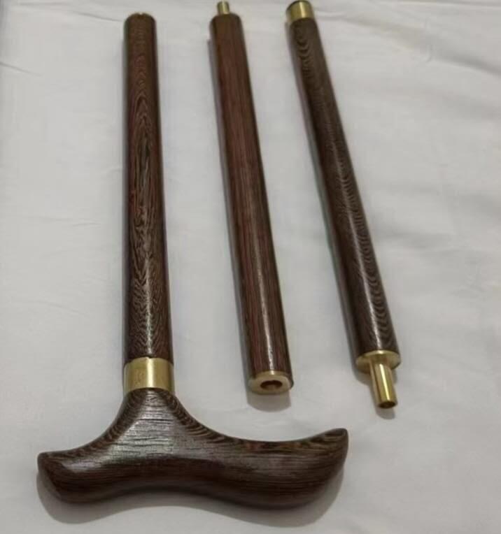 可拆卸鸡翅木三节文明棍