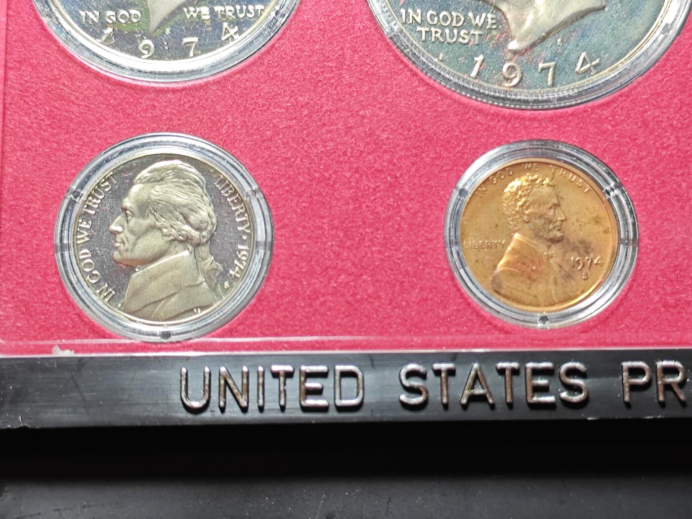 KK钱币收藏小铺   套币 批量/好品散币专场 2月预留时间 周末发货  1974美国大小面值清年精制套币 含艾克大一元精制币