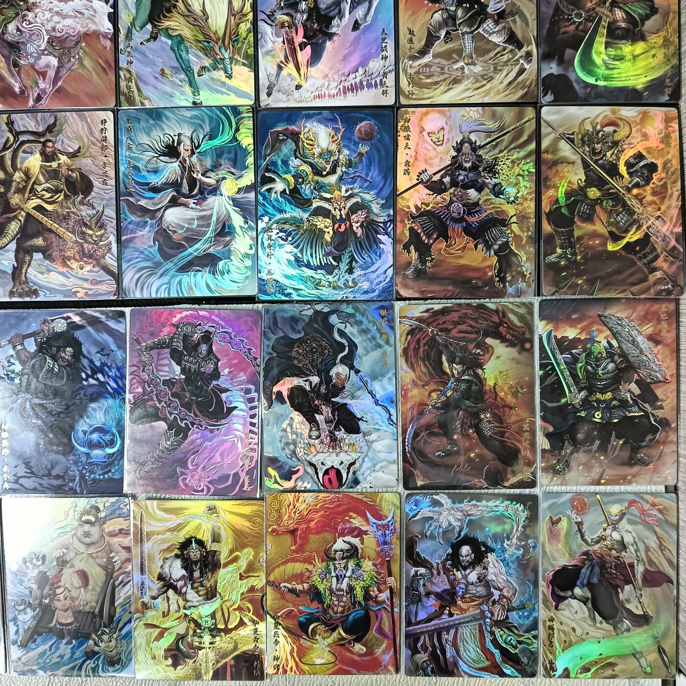 花开卡拍第61期（3月7号周六截拍，品控勿拍!!!拍品不寄存，运费5元（新疆需补运费差价或顺丰到付），自制卡难免瑕疵，可能存在轻微撞角爆边等出厂瑕疵，品控介意勿拍！） 卡玩帕克封神天下第二弹 男卡44张 折光彩闪