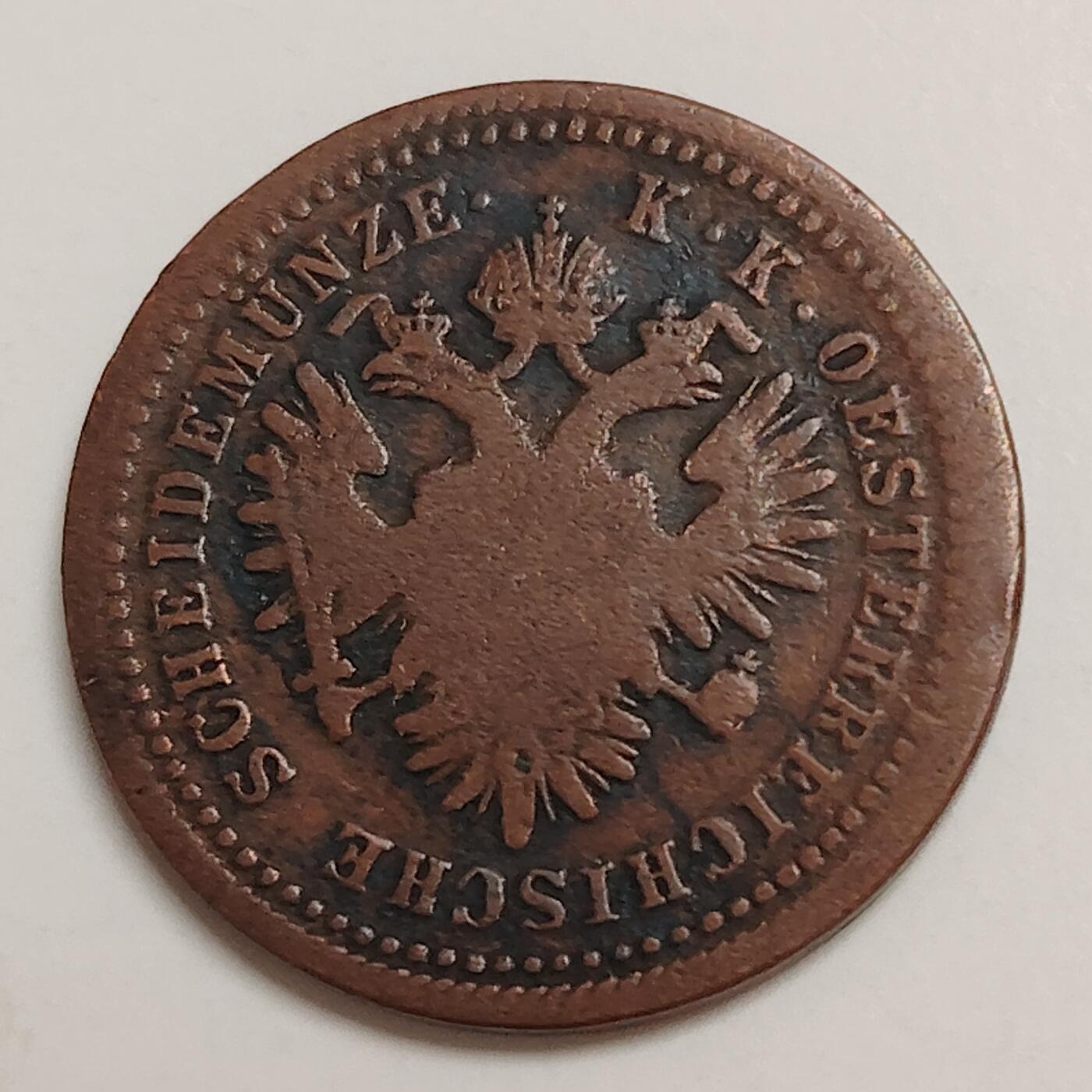 布加迪🐬～世界钱币(上海)🌾第 278 期 /  各国套币和散币 奥匈帝国奥 1851年 1克鲁泽铜币～C5