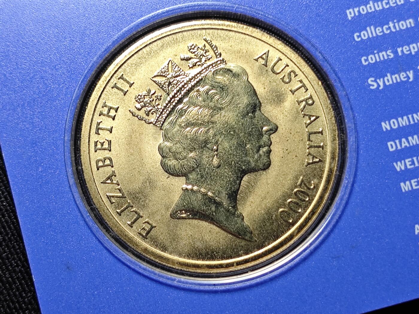 KK钱币收藏小铺   套币 批量/好品散币专场 2月预留时间 周末发货   2000澳大利亚5元奥运纪念币 卡套