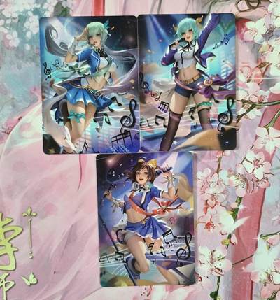 满赠PR！！龙虎卡牌-七七场（满200元包邮，无佣金，每周六结拍，欢迎送拍） 磨砂彩闪3张 鸡腿卡牌 歌姬小套