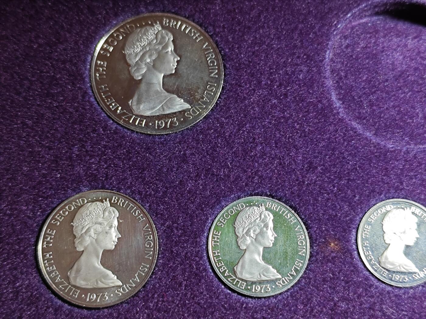 KK钱币收藏小铺   套币 批量/好品散币专场 2月预留时间 周末发货  1973维尔京群岛精制铜镍套币