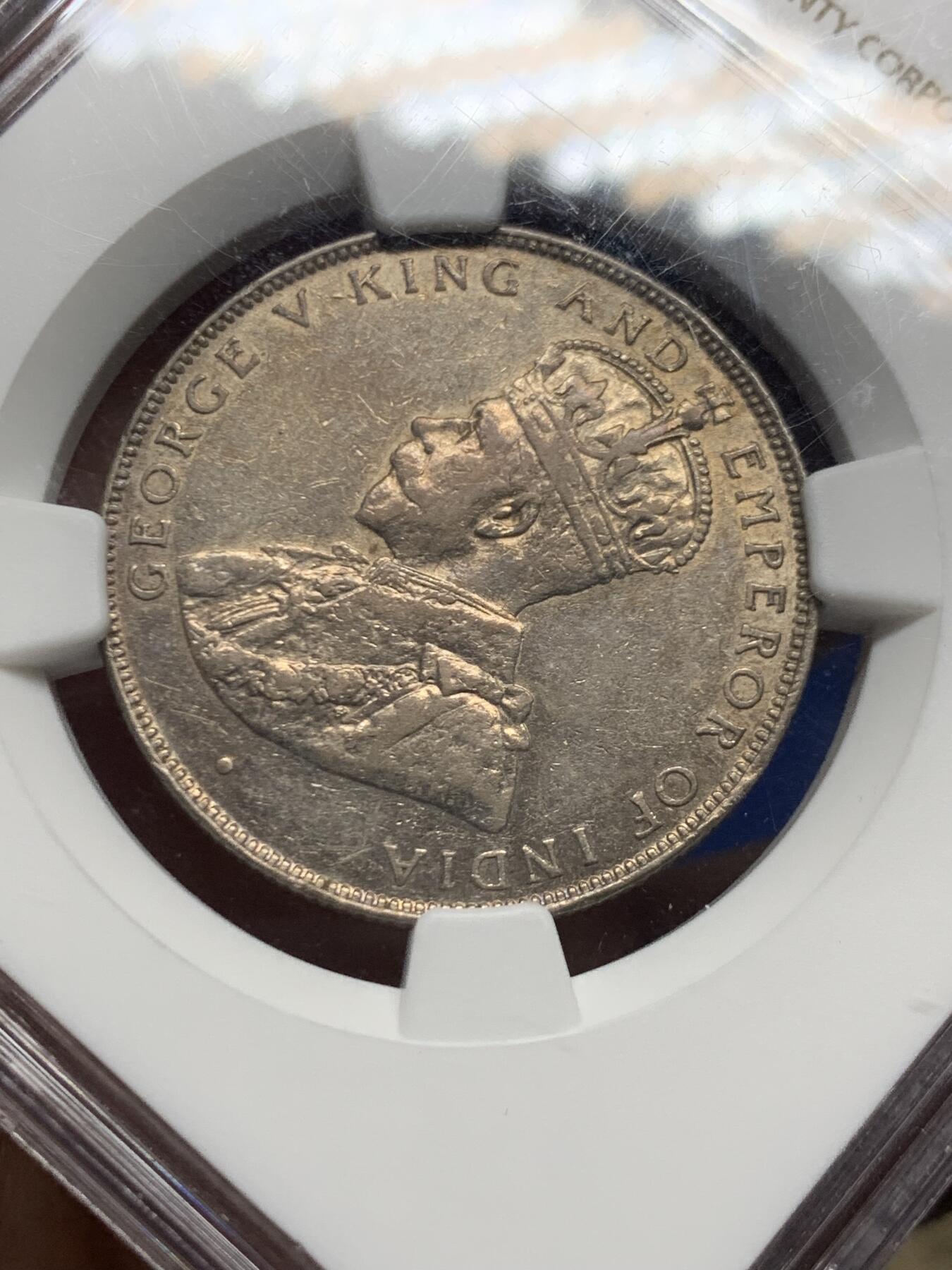 《竞宝斋》第467场 周日，周一 2场连拍 （全场包邮）欢迎送拍 NGC AU53 英属洪都拉斯 1919年 50分银币 仅4万的发行量