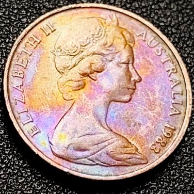 泉币菌-第204场-元宵节专场 本场拍品多 请提前出价 - 彩光美品 1983年 英属澳大利亚2分铜币 伞蜥蜴斗篷蜥 21.5mm