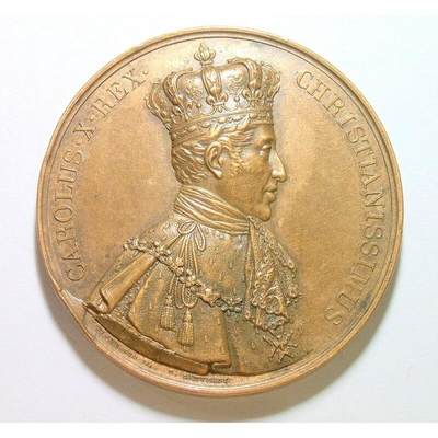 【艺术】法国艺术大章1825年 查理十世皇冠像+加冕仪式 高浮雕精制大铜章 光边 50MM - 【艺术】法国艺术大章1825年 查理十世皇冠像+加冕仪式 高浮雕精制大铜章 光边 50MM