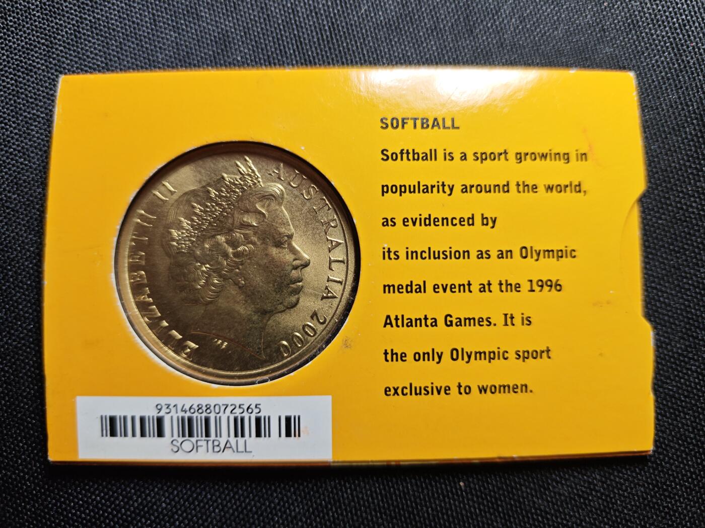 KK钱币收藏小铺   套币 批量/好品散币专场 2月预留时间 周末发货  2000澳大利亚5元奥运纪念币 卡套