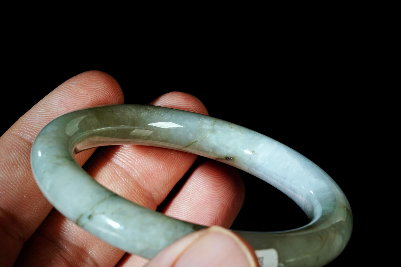 上海都达杂项专场四十四【全场包邮】  天然翡翠（A货）圆条手镯 附鉴定证书91-75