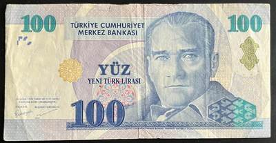 小福收藏拍卖第201期 流通品相裸钞 特惠场 本场拍卖美洲大洋洲非洲亚洲纸币【佣金仅收2% 不设最低佣金 全场包邮】 - 土耳其 2005年 100里拉 F