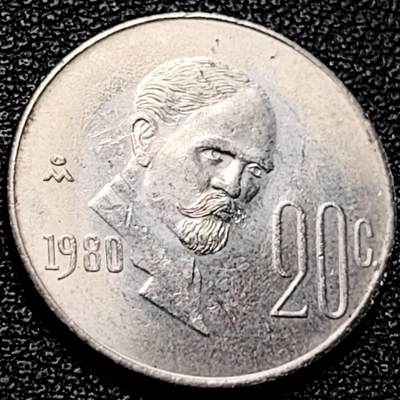 泉币菌-第204场-元宵节专场 本场拍品多 请提前出价 - 墨西哥20分 镍铜币  鹰蛇仙人掌 20mm 纪念币铜钱