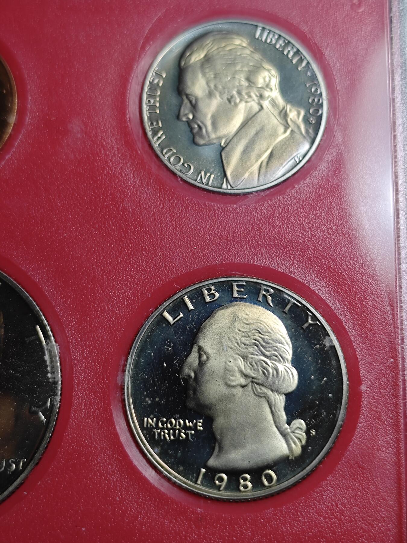 KK钱币收藏小铺   套币 批量/好品散币专场 2月预留时间 周末发货  1980美国大小面值清年精制套币 含苏珊一元精制币