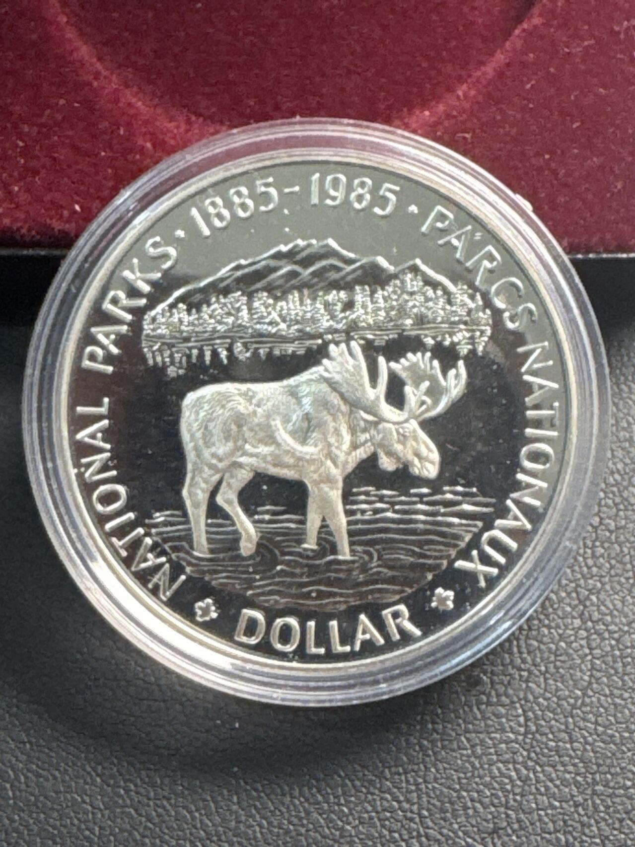 ❤️【币观天下】❤️ 第343期钱币秒杀拍卖场- 2026.3.6周五晚上6点半场 长期征集拍品  1985 加拿大 原始生物北美驯鹿银币 带盒带证书【精制】银币