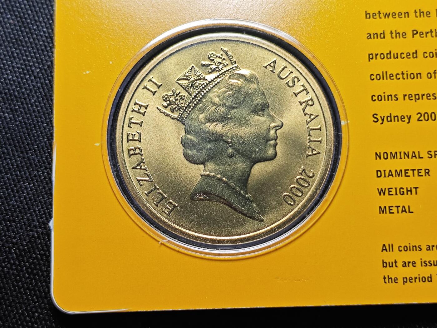 KK钱币收藏小铺   套币 批量/好品散币专场 2月预留时间 周末发货   2000澳大利亚5元奥运纪念币 卡套