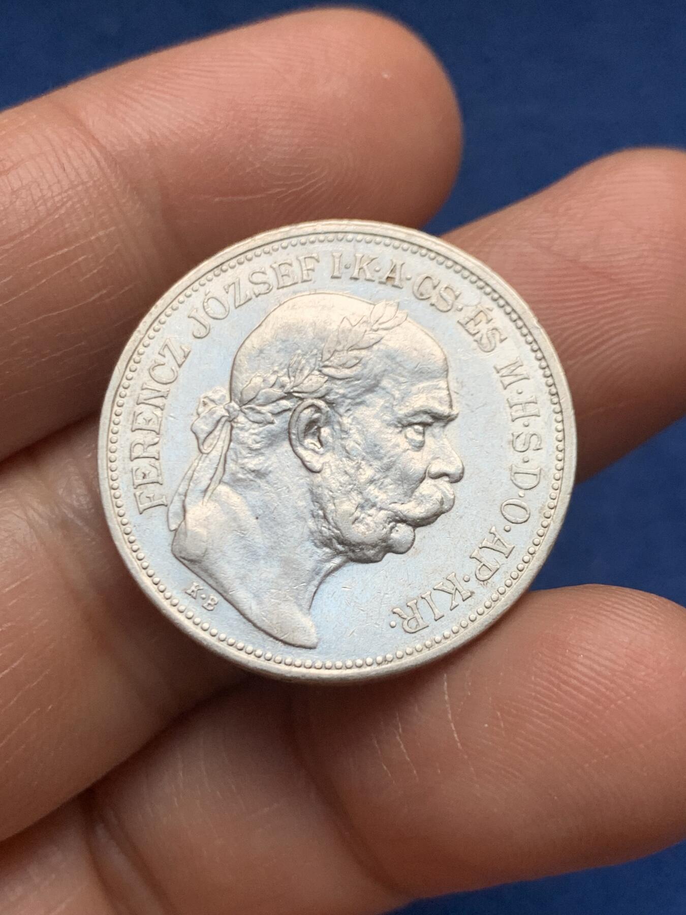 《竞宝斋》第467场 周日，周一 2场连拍 （全场包邮）欢迎送拍 奥匈帝国1912年2克朗天使银币 原光好品