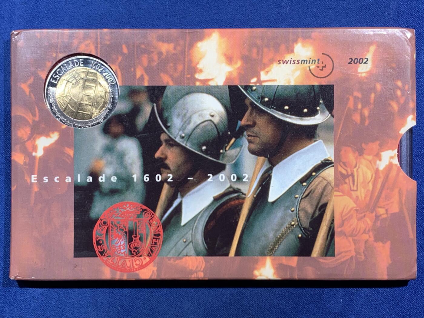 《竞宝斋》第467场 周日，周一 2场连拍 （全场包邮）欢迎送拍 瑞士 2002年 少见 原装塑盒 全套9枚 带双金属 套币