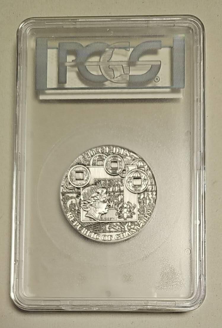 【币将精彩】世界钱币拍卖（2026-3-25） 加纳2019年关羽2盎司高浮雕仿古镀金银币PCGS评级币带证书