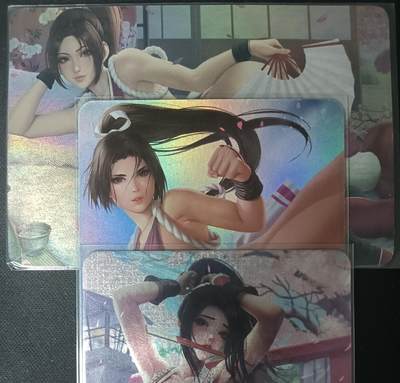 花开卡拍第61期（3月7号周六截拍，品控勿拍!!!拍品不寄存，运费5元（新疆需补运费差价或顺丰到付），自制卡难免瑕疵，可能存在轻微撞角爆边等出厂瑕疵，品控介意勿拍！） - 宁缺卡牌 不知火舞粗闪粗彩闪单卡3张