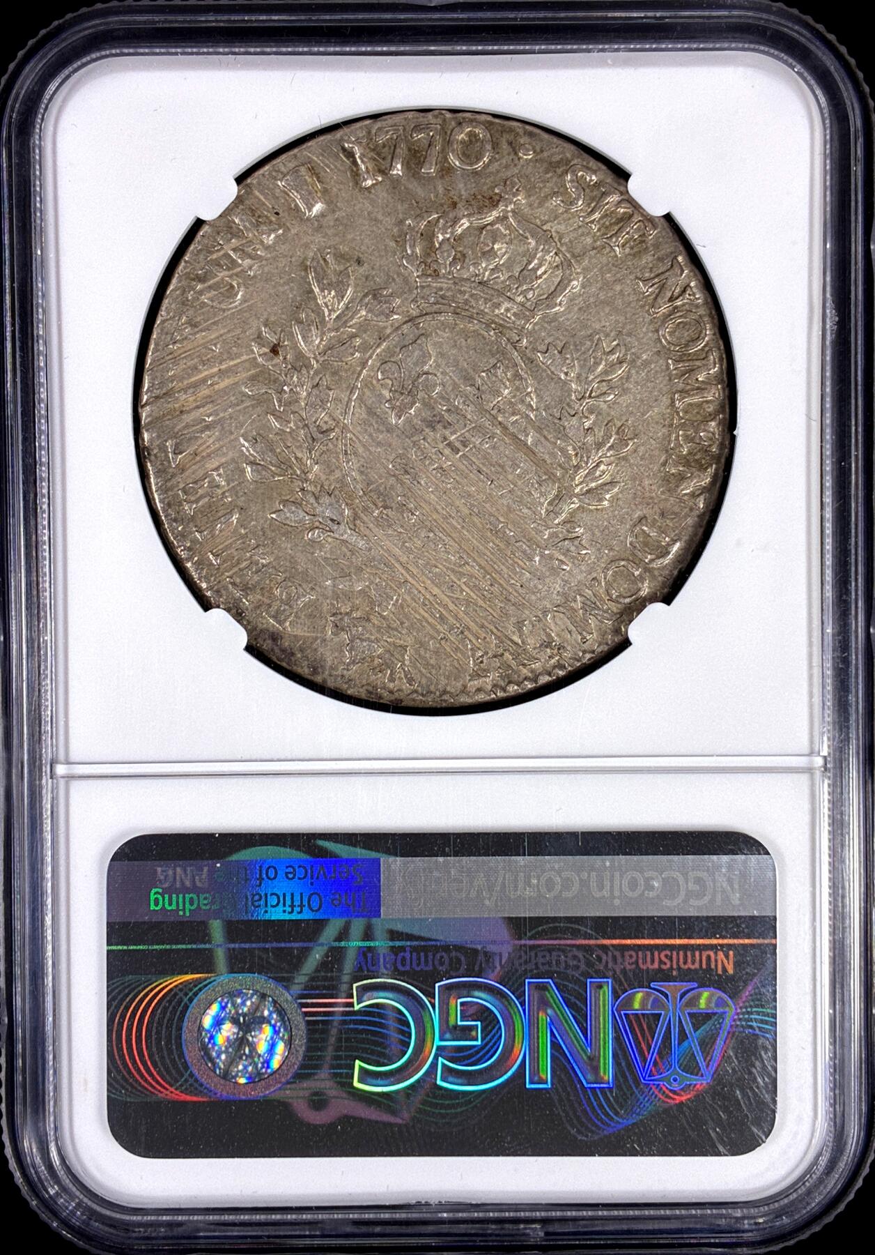 【雨安】【直播拍卖】【第0126期-评级币章】2026-03-07 周六 19:30 (金价1176, 银价22.16) [评级法国] France 法国 1埃居 KM#0512 DAV-1331 路易十五 中年 1770年  NGC-XF45