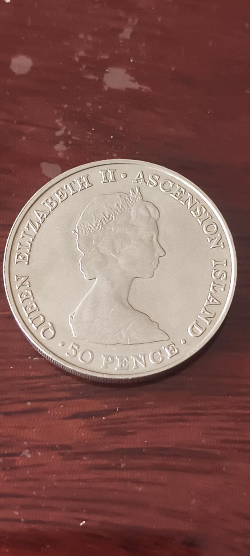 1984年安德鲁王子访问纪念银币，50便士