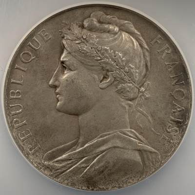 掌中浮雕-藏着的欧洲第053场 - NGC MS63 : 1903年法国商业与工业部海关估价委员会银章，50mm