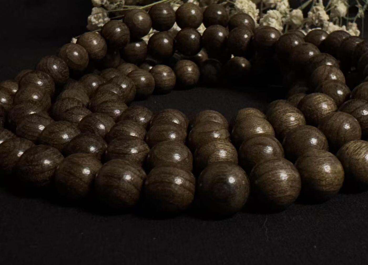 零元拍：金丝楠佛珠108长串，8MM，金丝果香满满