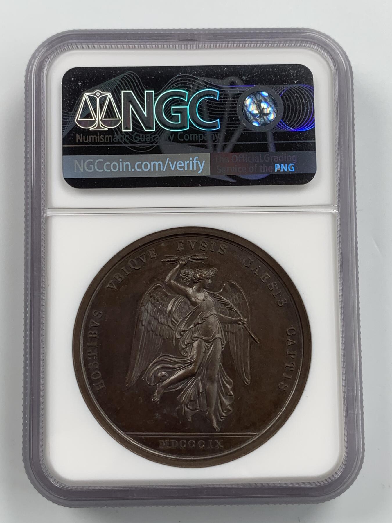 掌中浮雕-藏着的欧洲第053场 NGC MS63 : 1809年拿破仑一世瓦格拉姆战役纪念铜章，42mm