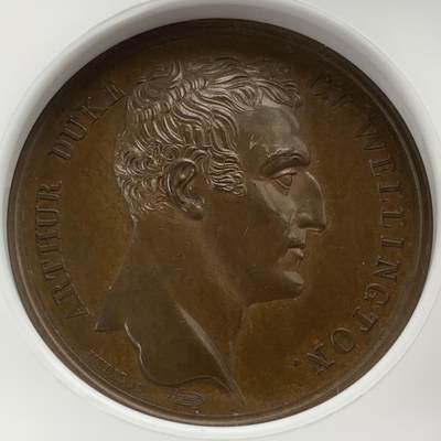 掌中浮雕-藏着的欧洲第053场 - NGC MS64 : 英国滑铁卢战役纪念铜章，41mm