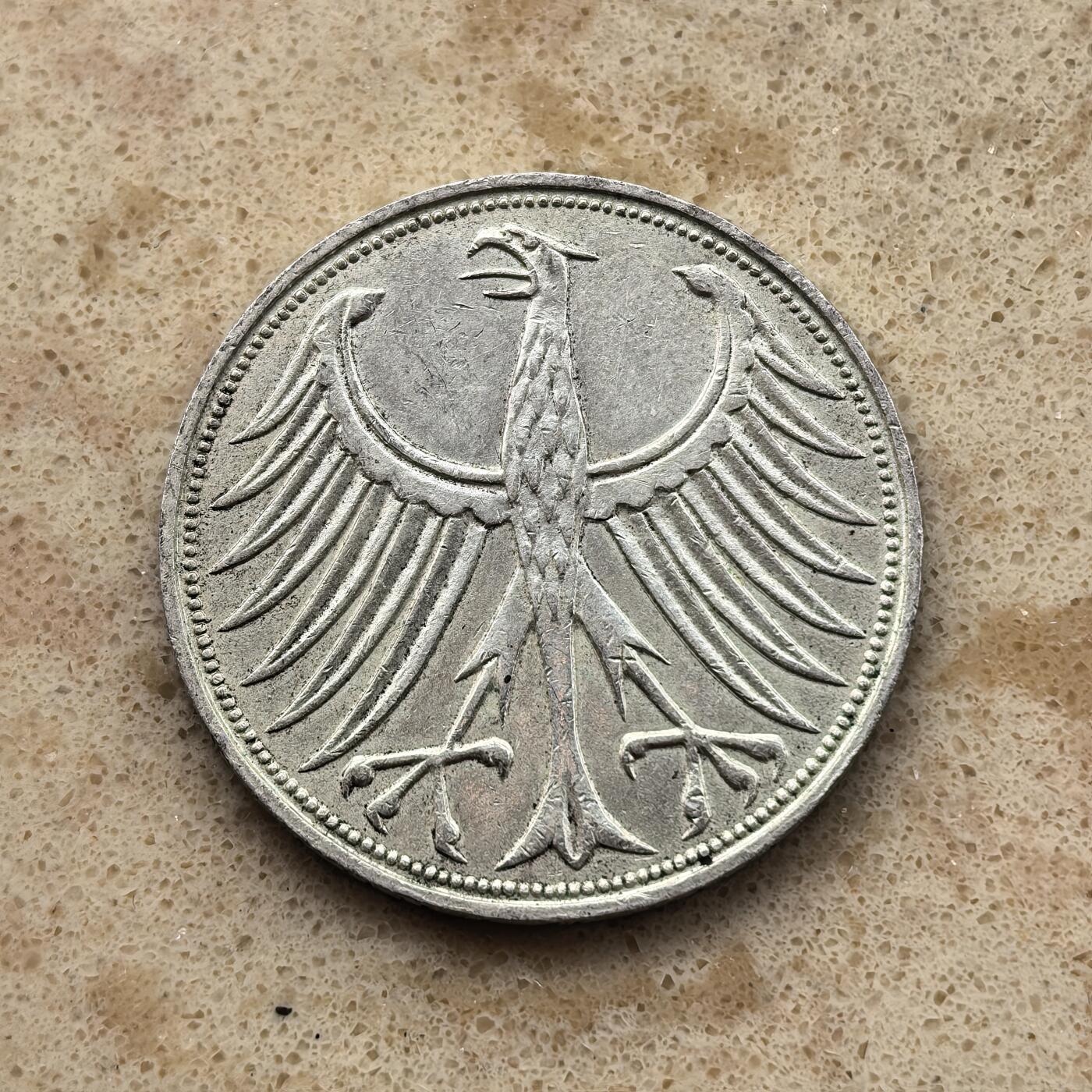 道一币馆币章第一百六十八场 德国1971年鹰徽5马克银币