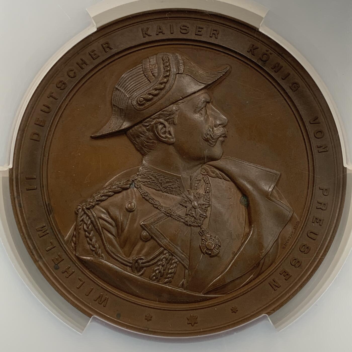 掌中浮雕-藏着的欧洲第053场 PCGS SP63 ：1895年德国基尔运河开通，89mm，PCGS超大盒子