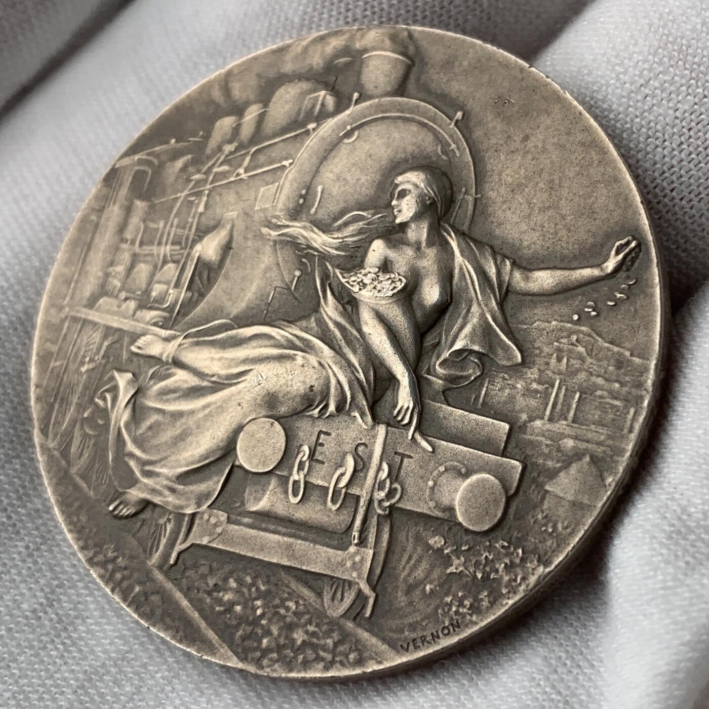 掌中浮雕-藏着的欧洲第053场 法国铁路公司银章，41.3mm，36.2g