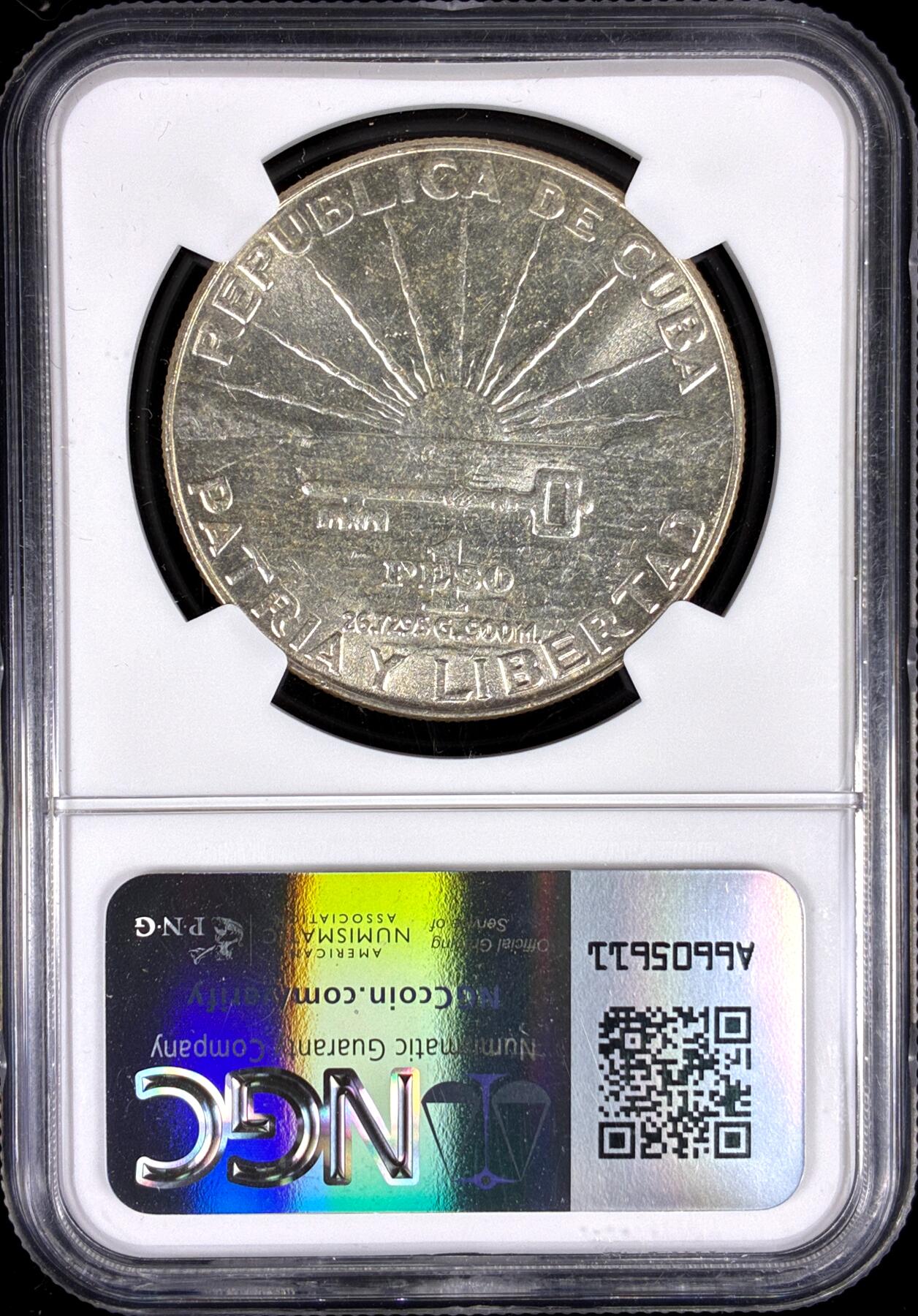【雨安】【直播拍卖】【第0126期-评级币章】2026-03-07 周六 19:30 (金价1176, 银价22.16) [评级美洲] Cuba 古巴 1比索 1953年 古巴名族英雄何塞·马蒂 KM# 29 [26.73 g., 0.900 Silver]  NGC-UNC
