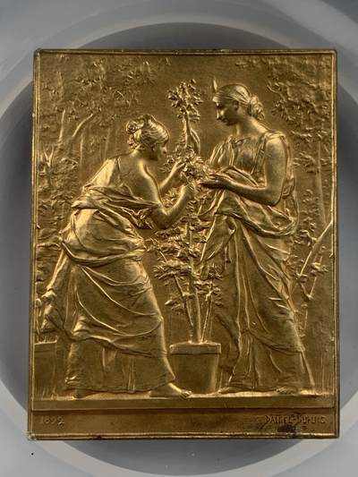 掌中浮雕-藏着的欧洲第053场 - NGC MS62 : 1935年法国园艺镀金铜章，61*43mm