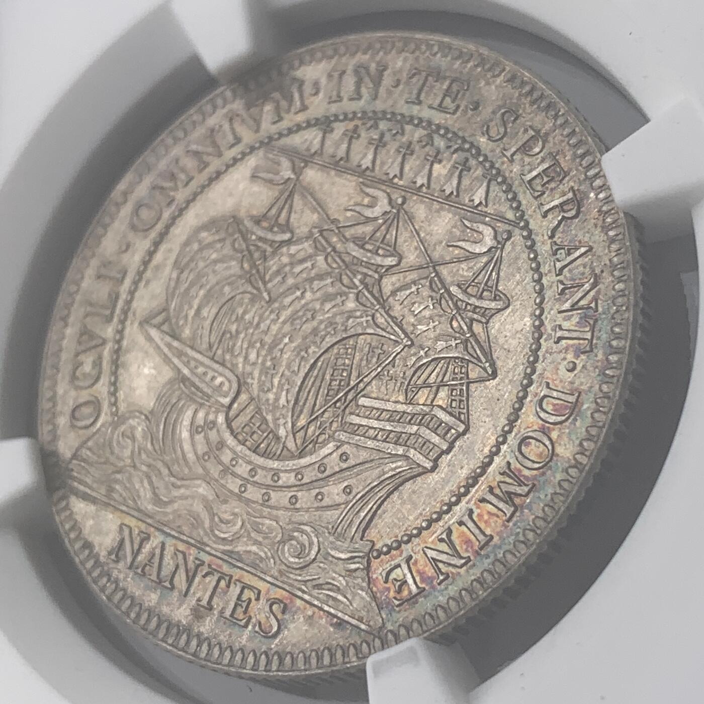 掌中浮雕-藏着的欧洲第053场 NGC MS65 ：法国南特市商会银章，32mm